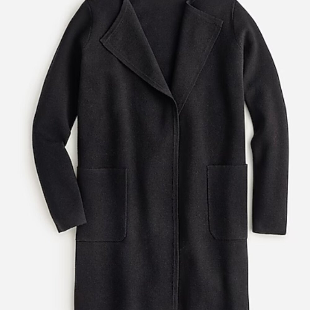 J. Crew Juliette collarless sweater-blazer Charcoal Grey Small